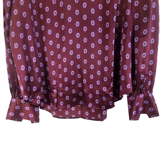 Ann Taylor Studio Collection Silk Tile Print Mock Neck Top Medium - Picture 10 of 12